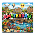 Amsterdam Sommer Souvenir Kühlschrankmagnet