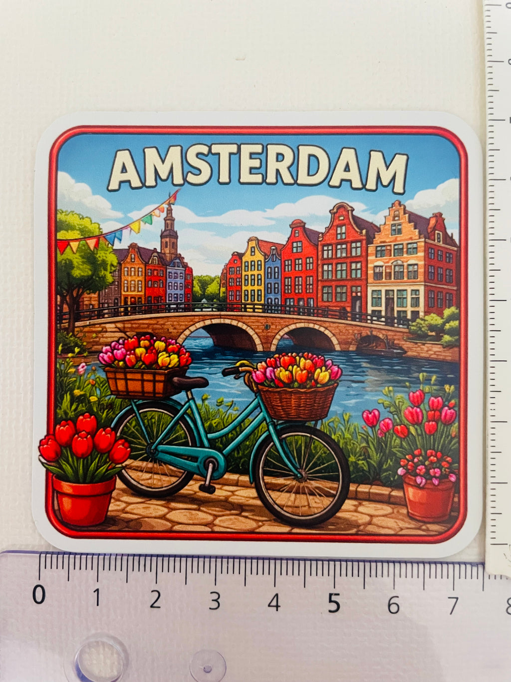 Amsterdam 7.5 x 7.5 cm Souvenir Kühlschrankmagnet