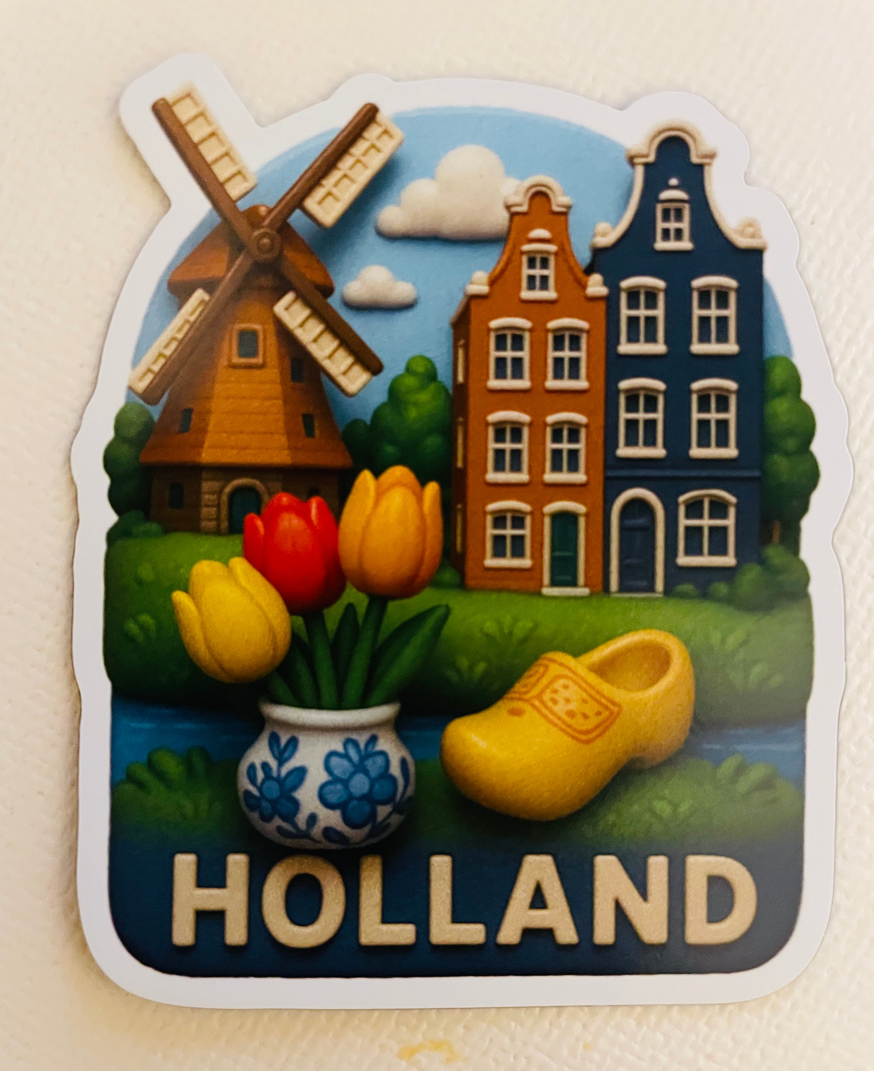 Holland 7,5 x 7 cm Souvenir Kühlschrankmagnet