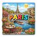 Paris Sommer Souvenir Kühlschrankmagnet